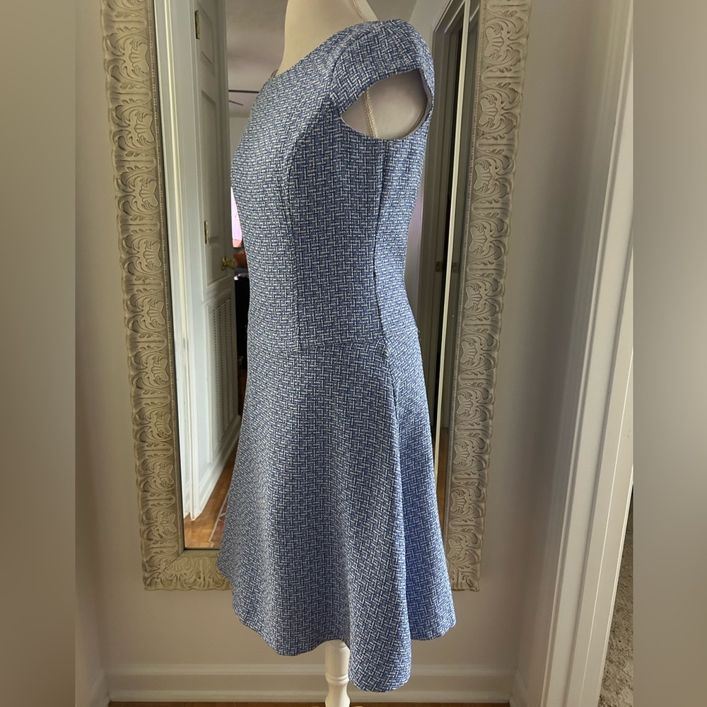 Anne Klein Blue Textured Midi Dress - Picture 3 of 8